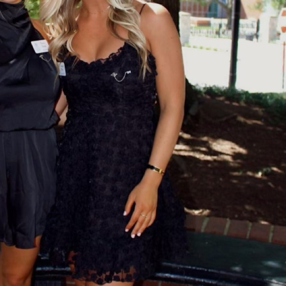 Hello Molly Floral Black Mini Dress